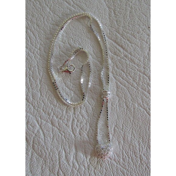 Sterling Silver CZ Dome and Pave Heart Dangle Pendant - NEW - Picture 11 of 12